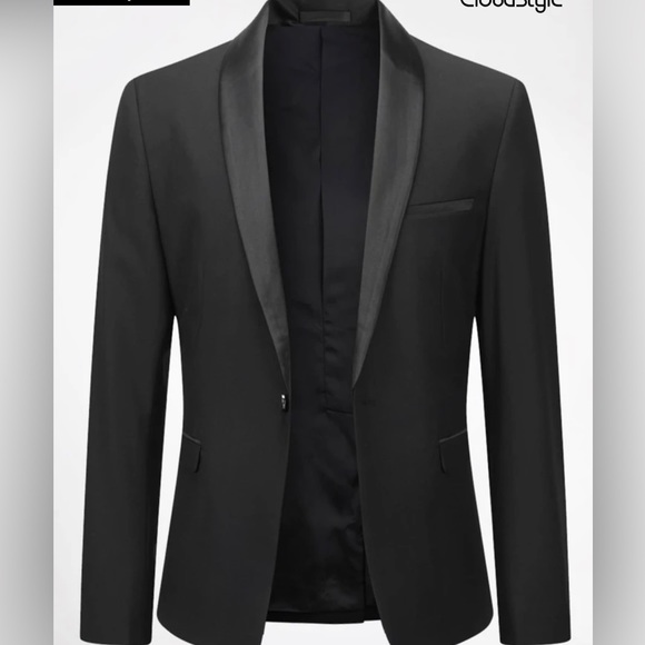 CLOUDSTYLE Men Shawl Collar Single Button Blazer - Picture 1 of 8